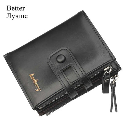 Name Engraving Men Wallets Double Zipper Cardholder Short Male Coin High Quailty