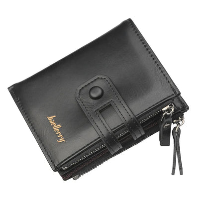 Name Engraving Men Wallets Double Zipper Cardholder Short Male Coin High Quailty