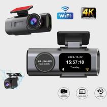 4K dual-lens tachograph HD ultra wide Angle night vision WiFi front and rear dual GPS vehicle recording