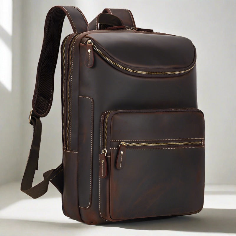 Leather Backpack Vintage Backpack Men's Cowhide