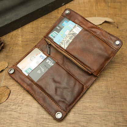 Handmade Cowhide Full Leather Large Capacity Wallet