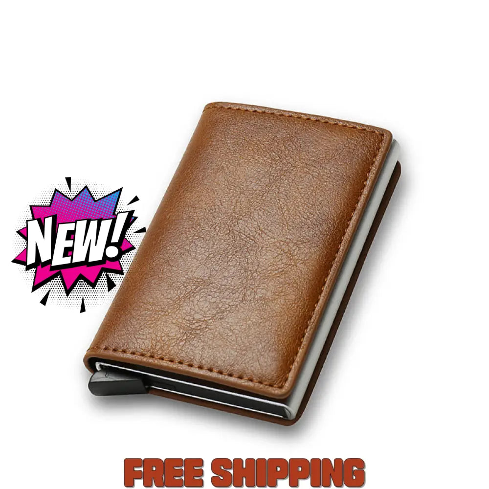 Rfid Carbon Fiber Men’s Wallet Aluminum Alloy Card Bag Metal Sleeve Anti - Theft Brush