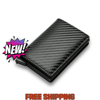 Rfid Carbon Fiber Men’s Wallet Aluminum Alloy Card Bag Metal Sleeve Anti - Theft Brush Carbon Fiber