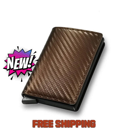 Rfid Carbon Fiber Men’s Wallet Aluminum Alloy Card Bag Metal Sleeve Anti - Theft Brush Carbon